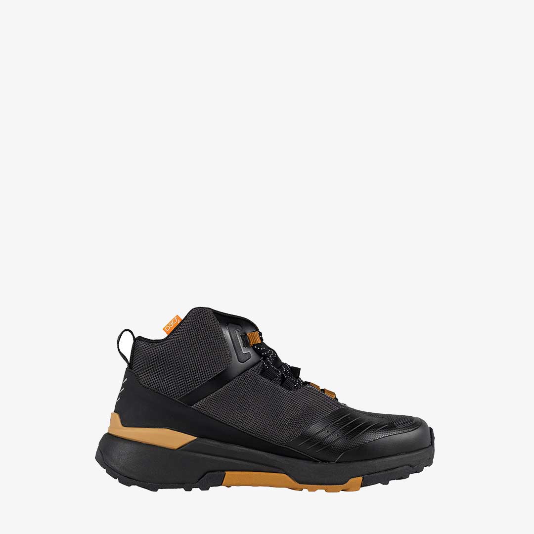 side view of black and brown design sidi motorcycle trainers