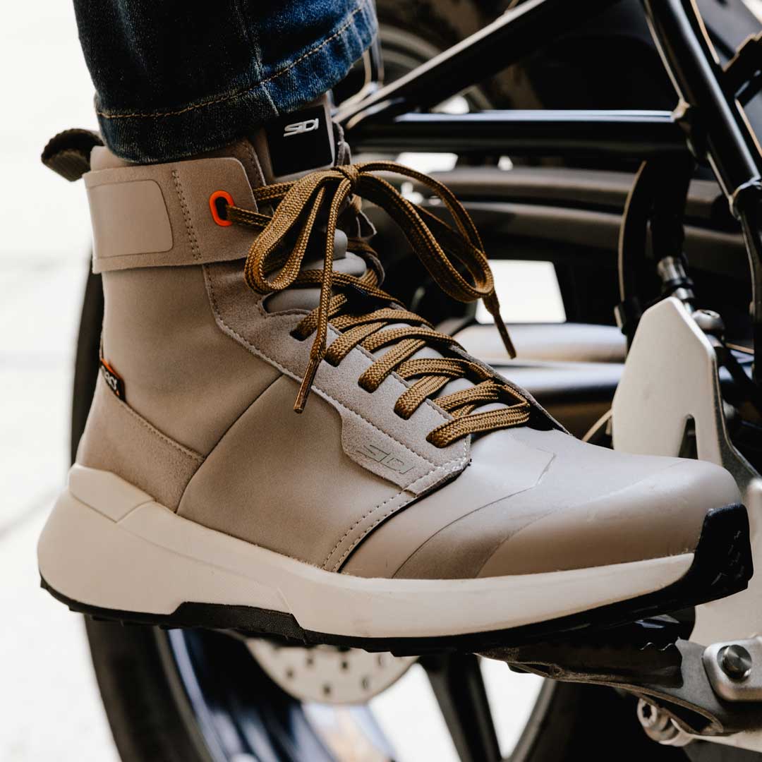 sidi motorcycle high top trainers with waterproof protection and lace precision
