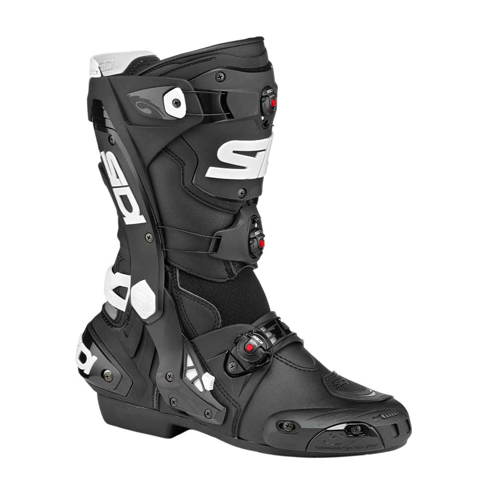 Rex Black & White Motorcycle Boots