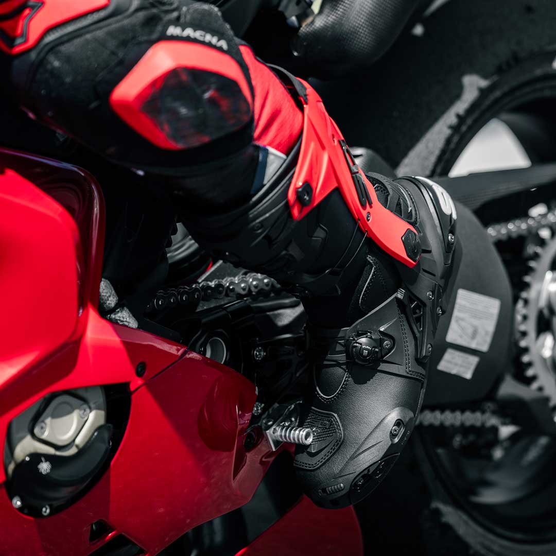 red and black rex sidi motorcycle boots