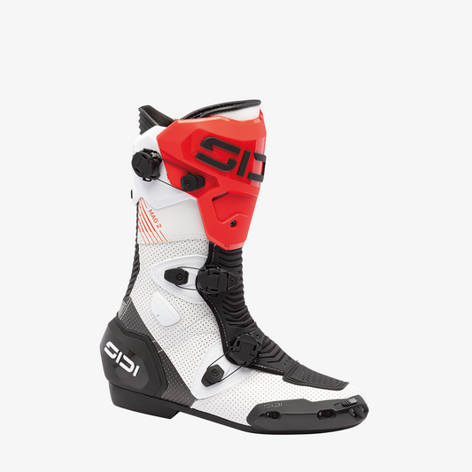 Mag 2 Air White, Black & Red Motorcycle Boots