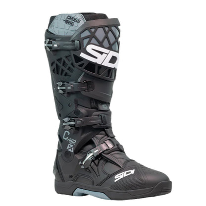 side view of a dual tone black sidi ss25+ black motorcycle boot for men